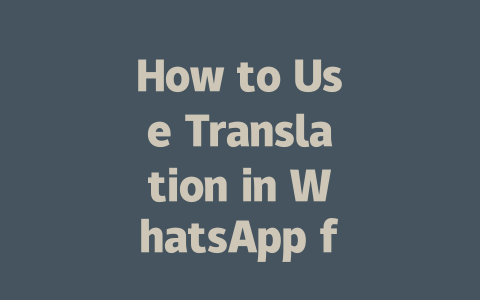 How to Use Translation in WhatsApp for Seamless Communication 一