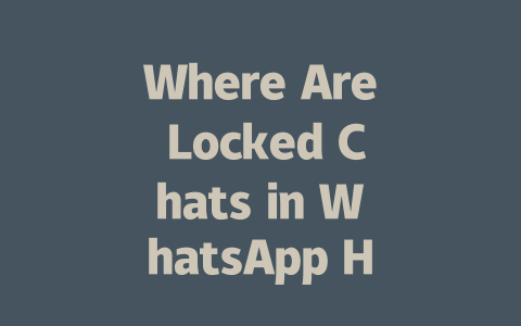 Where Are Locked Chats in WhatsApp Hidden 2025 Guide 一