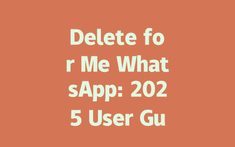 Delete for Me WhatsApp: 2025 User Guide to Manage Messages 一