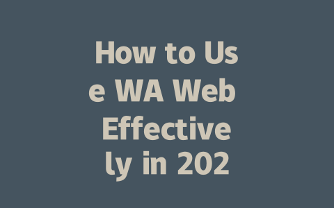 How to Use WA Web Effectively in 2025 一