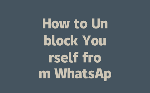 How to Unblock Yourself from WhatsApp in 2025 一