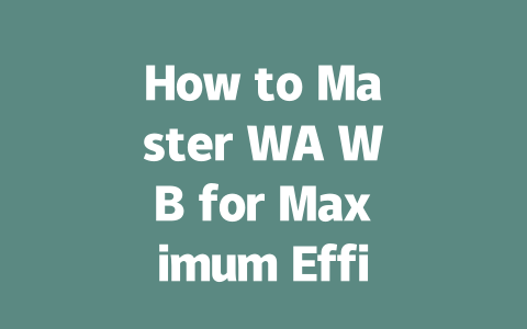 How to Master WA WB for Maximum Efficiency in 2025 一
