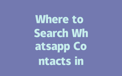 Where to Search Whatsapp Contacts in 2025 Year 一
