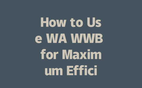 How to Use WA WWB for Maximum Efficiency in 2025 一