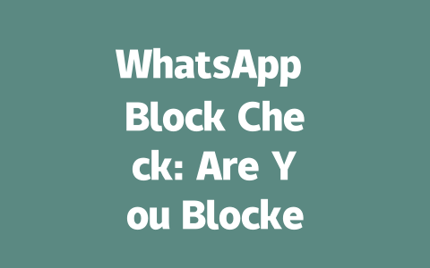 WhatsApp Block Check: Are You Blocked in 2025 Year 一