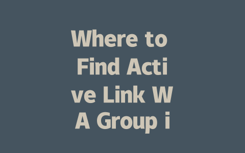 Where to Find Active Link WA Group in 2025 一