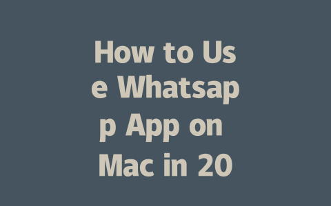 How to Use Whatsapp App on Mac in 2025: Step-by-Step Guide 一