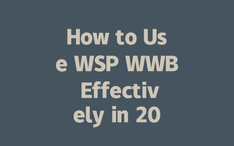 How to Use WSP WWB Effectively in 2025 一