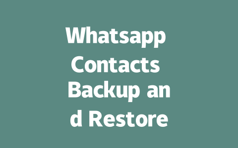 Whatsapp Contacts Backup and Restore Methods 2025 Guide 一