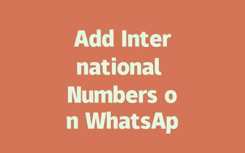 Add International Numbers on WhatsApp: Step-by-Step Guide 2025 一