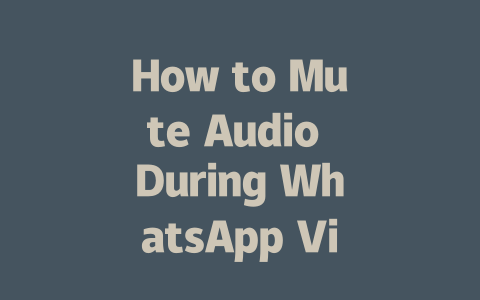 How to Mute Audio During WhatsApp Video Calls in 2025 一