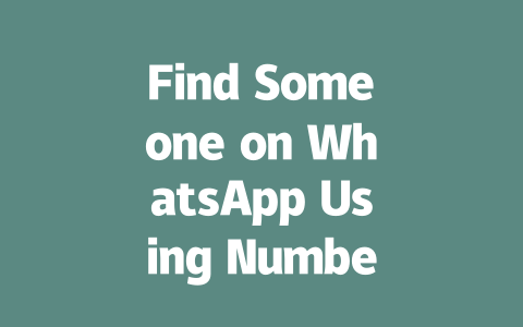 Find Someone on WhatsApp Using Number or Name in 2025 一