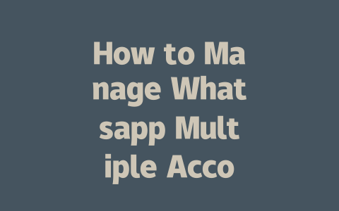 How to Manage Whatsapp Multiple Accounts on One Phone 2025 Guide 一