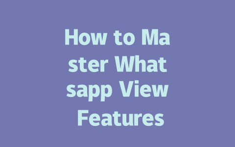 How to Master Whatsapp View Features in 2025 Step-by-Step Guide 一