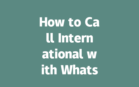 How to Call International with WhatsApp 2025 Guide 一