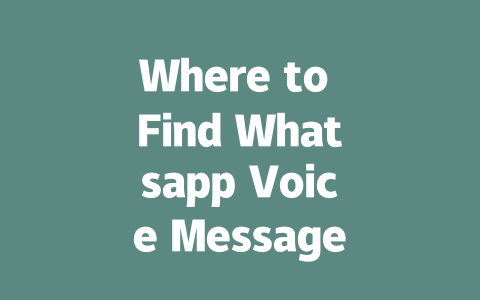 Where to Find Whatsapp Voice Message Features in 2025 一