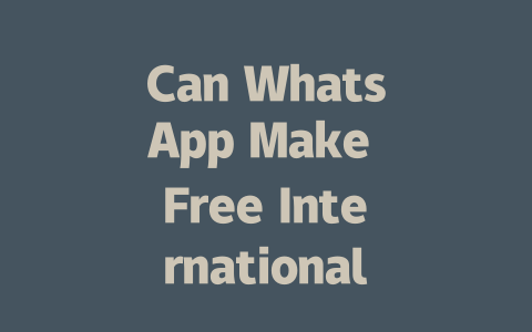 Can WhatsApp Make Free International Calls in 2025? 一