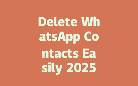 Delete WhatsApp Contacts Easily 2025 Guide 一