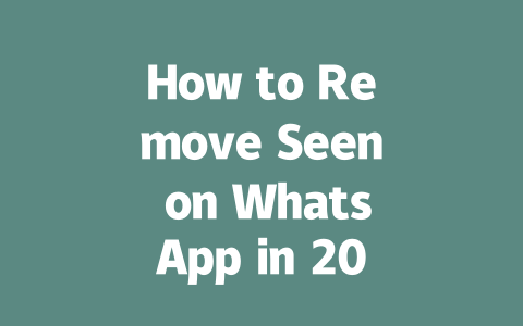 How to Remove Seen on WhatsApp in 2025 一