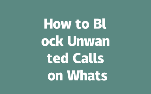 How to Block Unwanted Calls on WhatsApp 2025 Guide 一