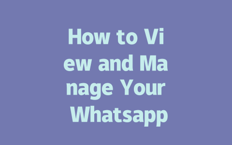 How to View and Manage Your Whatsapp Call History in 2025 一