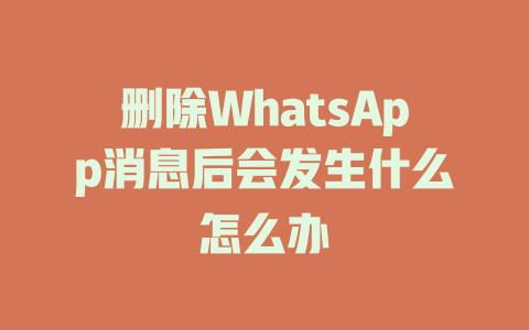 删除WhatsApp消息后会发生什么怎么办 一