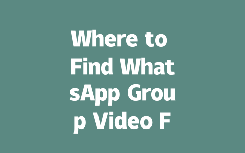 Where to Find WhatsApp Group Video Features in 2025 一