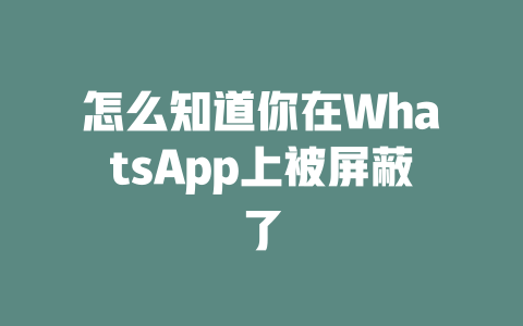 怎么知道你在WhatsApp上被屏蔽了 一