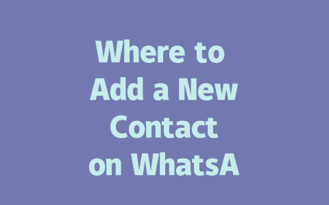 Where to Add a New Contact on WhatsApp in 2025 一