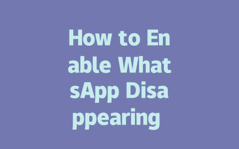 How to Enable WhatsApp Disappearing Photos in 2025 一