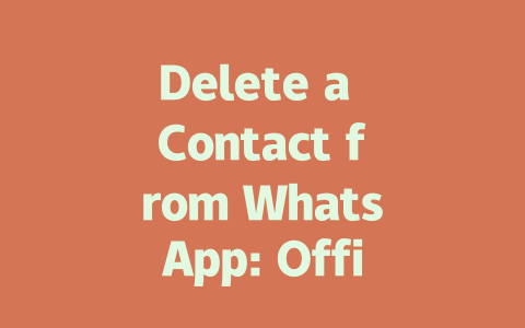 Delete a Contact from WhatsApp: Official Guide 2025 一