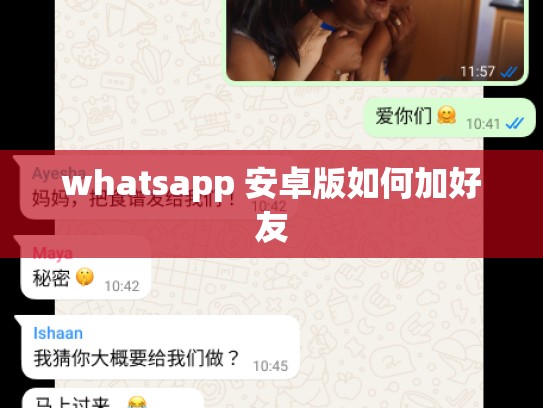 whatsapp 安卓版如何加好友