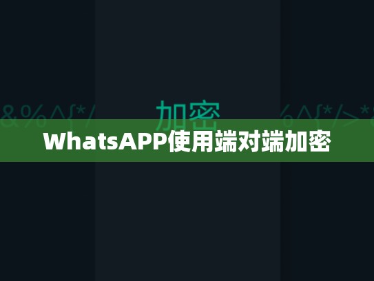 WhatsAPP使用端对端加密