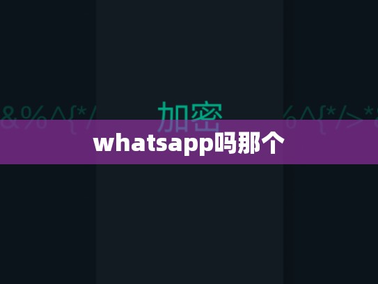 whatsapp吗那个