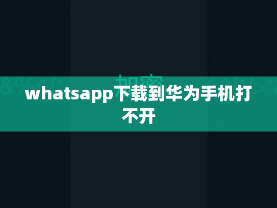 whatsapp下载到华为手机打不开