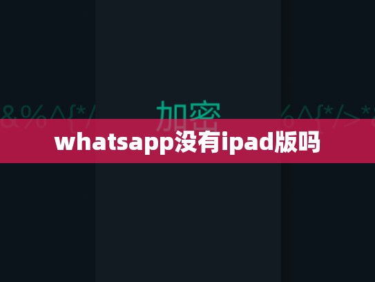 whatsapp没有ipad版吗
