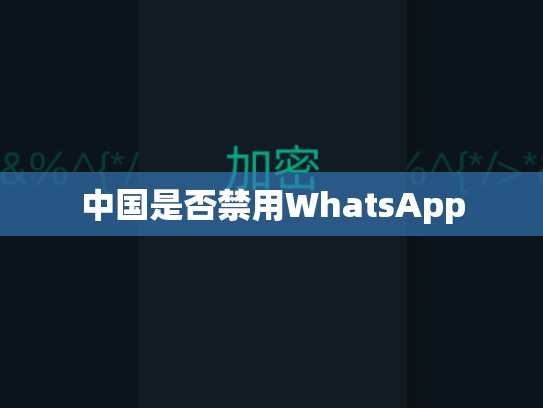 中国是否禁用WhatsApp