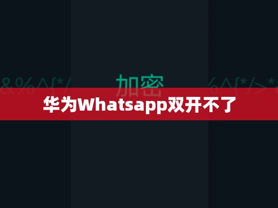 华为Whatsapp双开不了