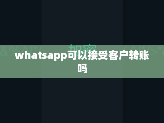 whatsapp可以接受客户转账吗