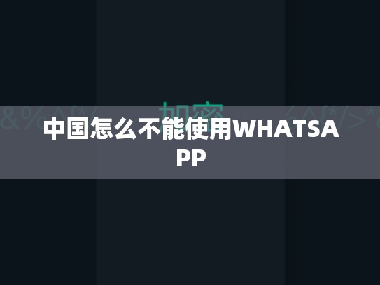 中国怎么不能使用WHATSAPP