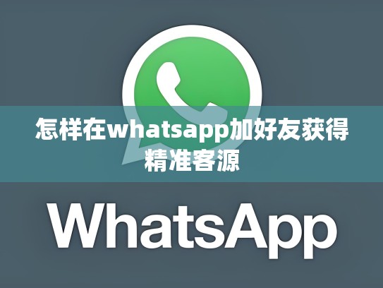 怎样在whatsapp加好友获得精准客源