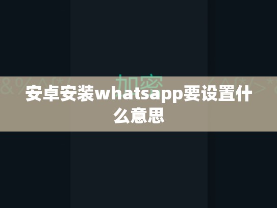 安卓安装whatsapp要设置什么意思