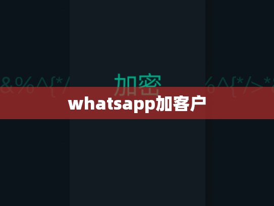 whatsapp加客户