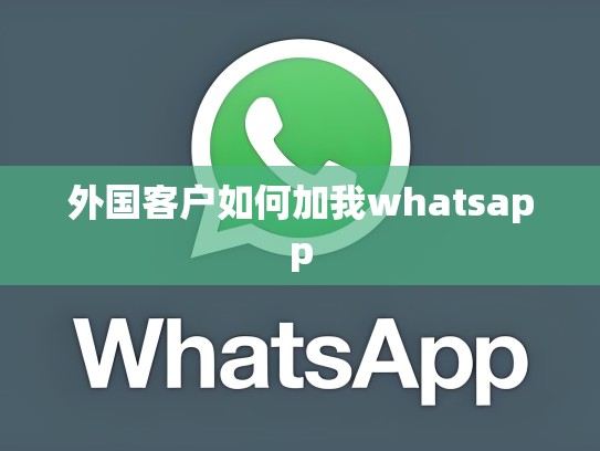 外国客户如何加我whatsapp