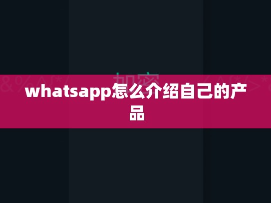 whatsapp怎么介绍自己的产品