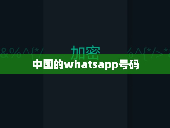 中国的whatsapp号码