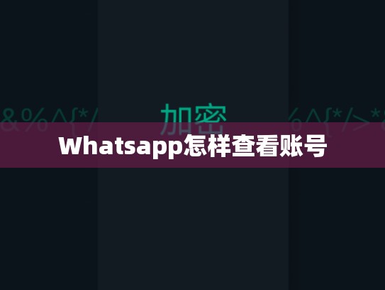 Whatsapp怎样查看账号