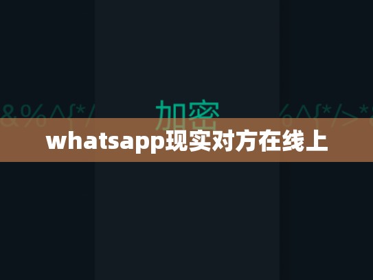 whatsapp现实对方在线上