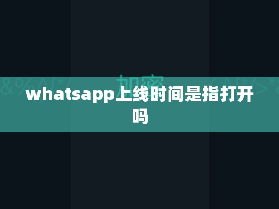 whatsapp上线时间是指打开吗
