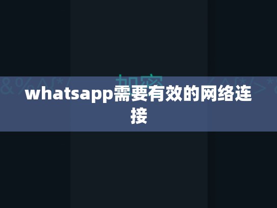 whatsapp需要有效的网络连接